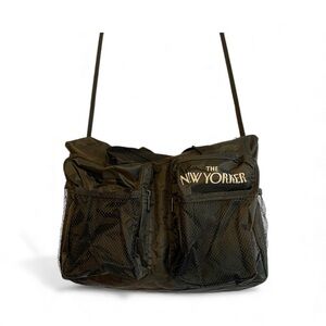 Vtg The New Yorker Magazine Promo Black Duffle Bag With Shoulder Strap Zip